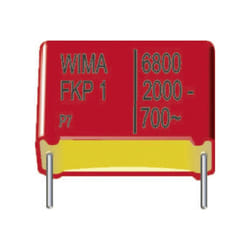 FKP1R016804F00KSSD 1 pc(s) Condensateur à film fkp sortie radiale 6800 pF 1250 v/dc 10 % 15 mm (l x l x h) 18 x 8 x 15 mm W38283 - Wima