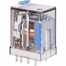 description Relais 55.32 : 2 inverseurs pour 10 A/250 V AC (AC1) (touche de contrôle et indicateur de la position de commutat ...