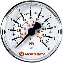 Norgren - Manomètre imi 18-015-884 Raccordement (manomètre) à l'arrière 0 à 16 bar Filetage extérieur R1/8 1 pc(s)