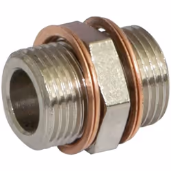 Informations techniques Filetage extérieur : 3/4", 1/2" Matériau : laiton Propriété du matériau : nickelé Mamelon double Racc ...