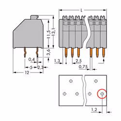 Wago 250-402 bornier 2P Gris