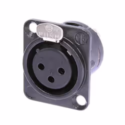 Neutrik NTR-NC3FDLBAG1, XLR, Noir, Nickel, Polyamide, Acier, Acier zingué, Nickel, UL, UL 94 HB, IEC 61076-2-103, IP 40, IEC ...