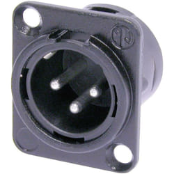 Xlr embase mâle, contacts droits Neutrik NC3MDL1BAG Nombre de pôles: 3 noir 1 pc(s) D27625