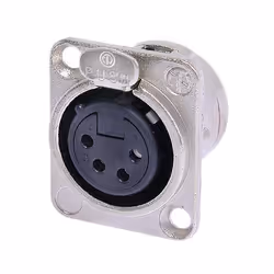 Neutrik NTR-NC4FDL1, XLR, Noir, Argent, Laiton, Nickel, Polyamide, Acier, Acier zingué, Nickel, UL, UL 94 HB, IEC 61076-2-103 ...
