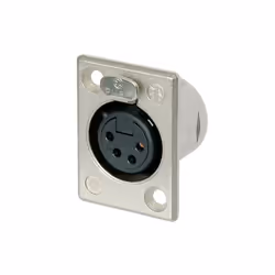 Neutrik NTR-NC4FP1, XLR, Noir, Argent, Laiton, Nickel, Polyamide, Acier, Acier zingué, Nickel, UL 94 HB, IEC 61076-2-103, IP  ...