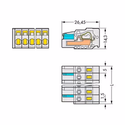Wago 721-102/026-000 connecteur de fils Gris