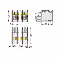 Wago 733-103 bornier 3P Gris