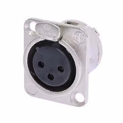 Neutrik NTR-NC3FDL1, XLR, Noir, Argent, Nickel, Polyamide, Acier, Acier zingué, Nickel, UL, UL 94 HB, IEC 61076-2-103, IP 40, ...