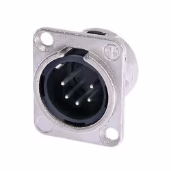 Neutrik NTR-NC5MDL1, XLR, Noir, Argent, Laiton, Nickel, Polyamide, Acier, Acier zingué, Nickel, UL, UL 94 HB, IEC 61076-2-103 ...