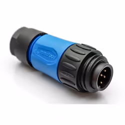 Amphenol C016 30H006 110 10, 14 A, 250 V, 7p, Droit, Mâle, Noir, Bleu