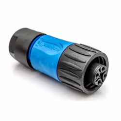 Amphenol C016 20D003 110 10, 22 A, 400 V, 4P, Droit, Femelle, Noir, Bleu
