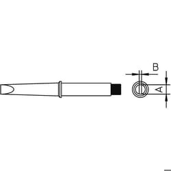 Weller 4CT5C7-1 Panne de fer à souder forme de burin droite Taille de la panne 3.2 mm Contenu 1 pc(s)