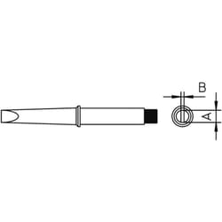 Weller 4CT5A8-1 Panne de fer à souder forme de burin, droite Taille de la panne 1.6 mm Contenu 1 pc(s)