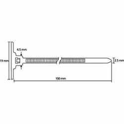 Hellermann Tyton T18RSA, Polyamide, Blanc, 1,6 cm, 80 N ( 1 kilogrammeforce = 9,81 Newton), -40 - 85 °C, 100 mm