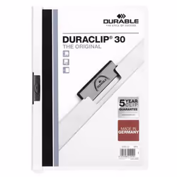 Durable Duraclip 30, Transparent, Blanc, PVC, 30 feuilles, A4, 1 pièce(s)