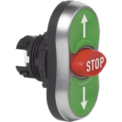Baco - BA223987 L61BA22 Bouton-poussoir triple touche collerette plastique, chromé vert, rouge, vert 1 pc(s)