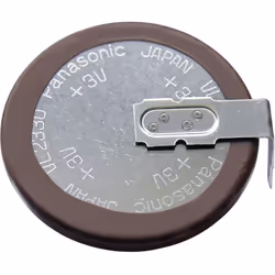 Description générale Accu bouton format horizontal VL2330-1HFE en lithium rechargeable, conçu pour être soudé sur circuit imp ...