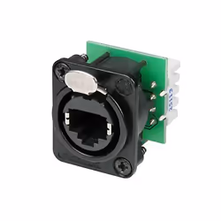 Neutrik NE8FDV-YK-B, RJ-45, Noir, Cat5e, 26/20, Nickel/Or, 0,5 mm²