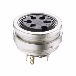 enquête DIN embase femelle, verticale description Embase mâle conforme à la norme DIN compatible avec IEC 60130-9. Pour des c ...