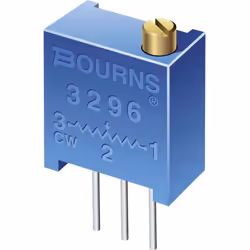 description Modèle du potentiomètre / trimmer 5 kΩ N/A . Vis de réglage verticale. Pattes 1, 2 et 3 décalées. fabricant et nu ...