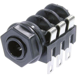 Jack 6.35 mm embase femelle horizontale Neutrik NMJ6HC-S Nombre de pôles: 3 stéréo noir 1 pc(s) D22055