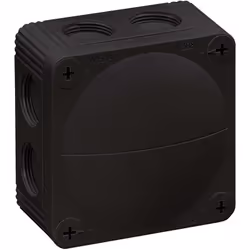 Description générale Boîte de dérivation Wiska 10060581 noire, universelle, conçue pour une utilisation en milieu humide avec ...