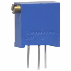 description Modèle du potentiomètre / trimmer 500 Ω N/A . Vis de réglage latérale. Pattes 1, 2 et 3 décalées. fabricant et nu ...