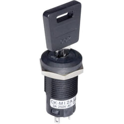 NKK Switches CKM12BFW01 CKM12BFW01 Commutateur à clé 250 V/AC 3 A 1 x On/On 1 x 90 ° 1 pc(s)