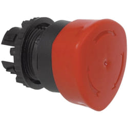 223882 L22ED01 Bouton champignon collerette plastique, noir rouge décrochage par rotation 1 pc(s) - Baco