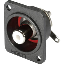 Cinch/RCA embase femelle, contacts droits Hicon hi-cefd-ntl Nombre de pôles: 2 noir 1 pc(s)