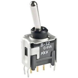 Interrupteur à levier 1 x On/Off/(On) Nkk Switches B19AP 28 v/dc 0.1 a permanent/0/momentané 1 pc(s)