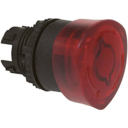 Baco - 224091 L22EM10 Bouton champignon collerette plastique, noir rouge décrochage par rotation 1 pc(s)