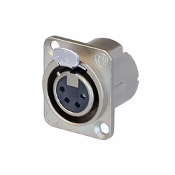 Neutrik NC4FD-LX, XLR, Argent, Polyamide, Acier, Argent/Nickel, IP40, 50 V
