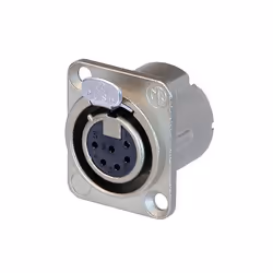 Neutrik NC6FD-LX, XLR, Argent, Polyamide, Acier, Argent/Nickel, IP40, 50 V