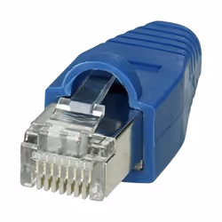 description Connecteur mâle RJ45, CAT 5e, 8 pôles, blindé, connectique IDC, pour cordon et fil rigide AWG 26...24, avec manch ...