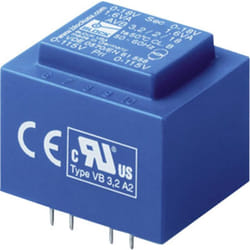Block - avb 1,5/2/6 Transformateur pour circuits imprimés 2 x 115 v 2 x 6 v/ac 1.50 va 125 mA