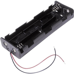 MPD - BH26CW Support de pile 6x LR14 (c) raccordement par fils (l x l x h) 158 x 55 x 26 mm
