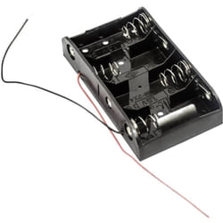 BH4CW Support de pile 4x LR14 (c) raccordement par fils (l x l x h) 106 x 58 x 23 mm - MPD
