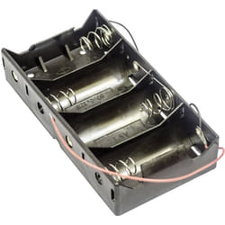 BH4DW Support de pile 4x LR20 (d) raccordement par fils (l x l x h) 138 x 72 x 29 mm - MPD