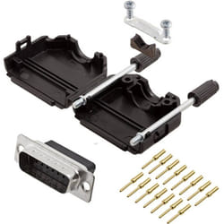 Encitech - Kit embase sub-d mâle mâle 15 pôles DPPK15-BK-DBCP-K 6355-0078-02 180 ° à sertir 1 pc(s)