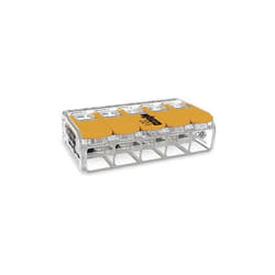 Wago - Borne de raccordement 221-615 flexible: 0.5-6 mm² rigide: 0.5-6 mm² Nombre de pôles: 5 transparent, orange 1 pc(s) X860841