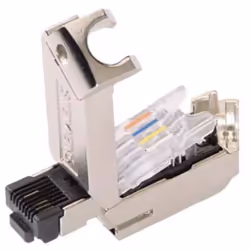 Informations techniques Sortie de câble 145° Vitesse de transmission / pour Ethernet industriel: 10 Mbit/s, 100 Mbit/s Inform ...