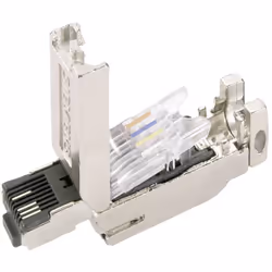 Informations techniques Sortie de câble 90° Vitesse de transmission / pour Ethernet industriel: 10 Mbit/s, 100 Mbit/s Informa ...