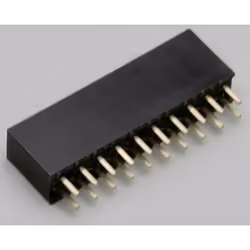 Conrad TC-2506430, Pin strip, Noir, Droit, Cuivre, Or, 600 V