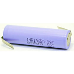 INR18650-29E zlf Pile rechargeable spéciale 18650 à tête plate, résiste aux températures élevées, cosses à soud - Samsung