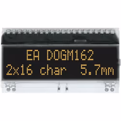 description Ecran 2 lignes de la série DOG avec 16 caractères chacun en FSTN négatif. Police 5,57 mm. Design plat COG. Pour 5 ...