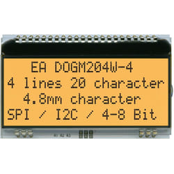 Display Visions - Afficheur 7 segments blanc 4.80 mm 3.3 v, 5 v Nombre de chiffres: 4 EADOGM204W-A. A099992
