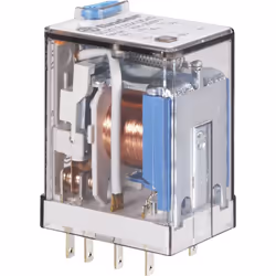 description Relais 55.32 : 2 inverseurs pour 10 A/250 V AC (AC1) (touche de contrôle et indicateur de la position de commutat ...