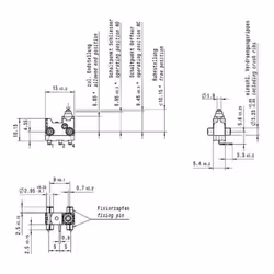 Informations techniques Connexion (composants) : pin coudée à souder Courant de commutation (max.) : 0.1 A Durée de vie (méca ...