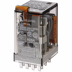 description Relais 55.32 : 2 inverseurs pour 10 A/250 V AC (AC1) (touche de contrôle et indicateur de la position de commutat ...